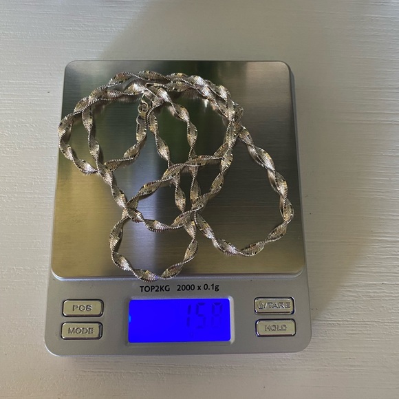 VTG Helen Andrews 925 STERLING SILVER HERRINGBONE TWISTED ITALY CHAIN NECKLACE - Picture 3 of 8